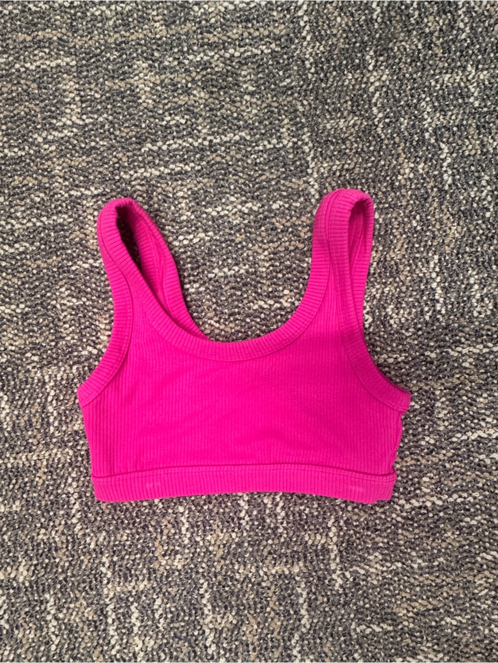 Alo Yoga Seamless Ribbed Wellness Bra | Dragonfruit Pink | Small